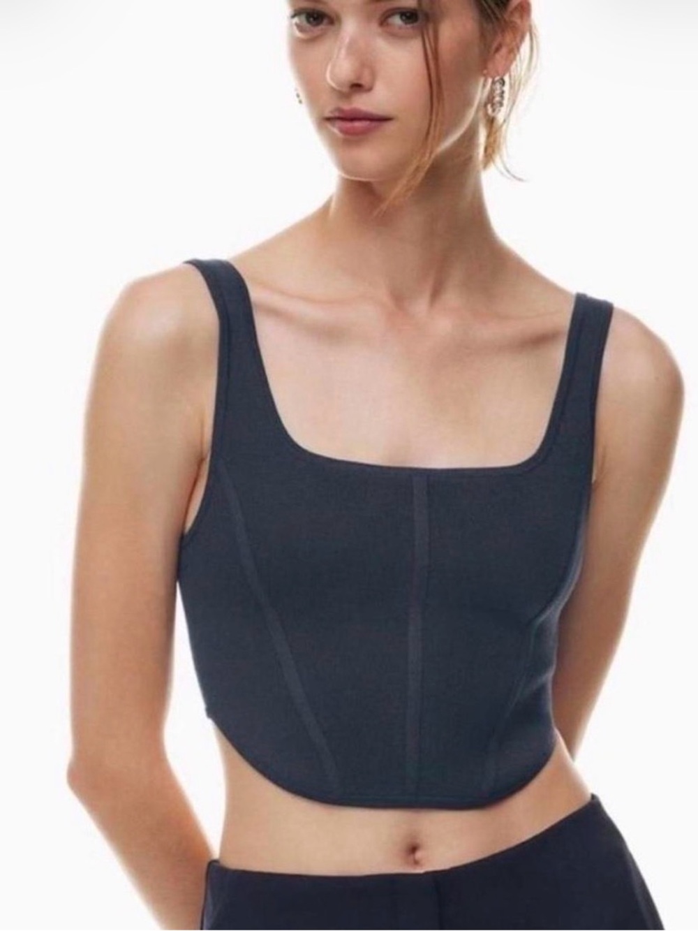 Aritzia Babaton Sculpt Knit Bustier in Navy